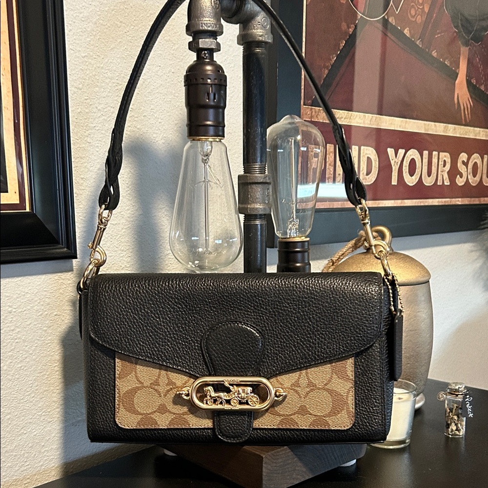 NWOT Coach Black and Tan Shoulder Bag